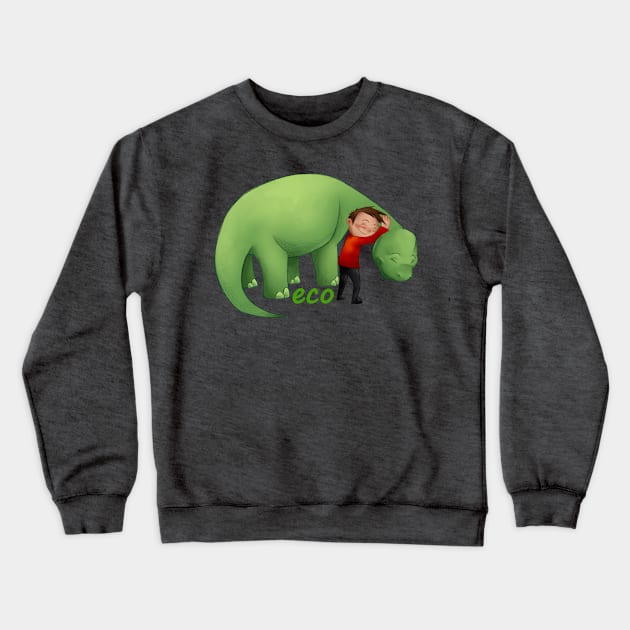 Hug A Friend! - Bronto With Boy Edition Crewneck Sweatshirt by eco